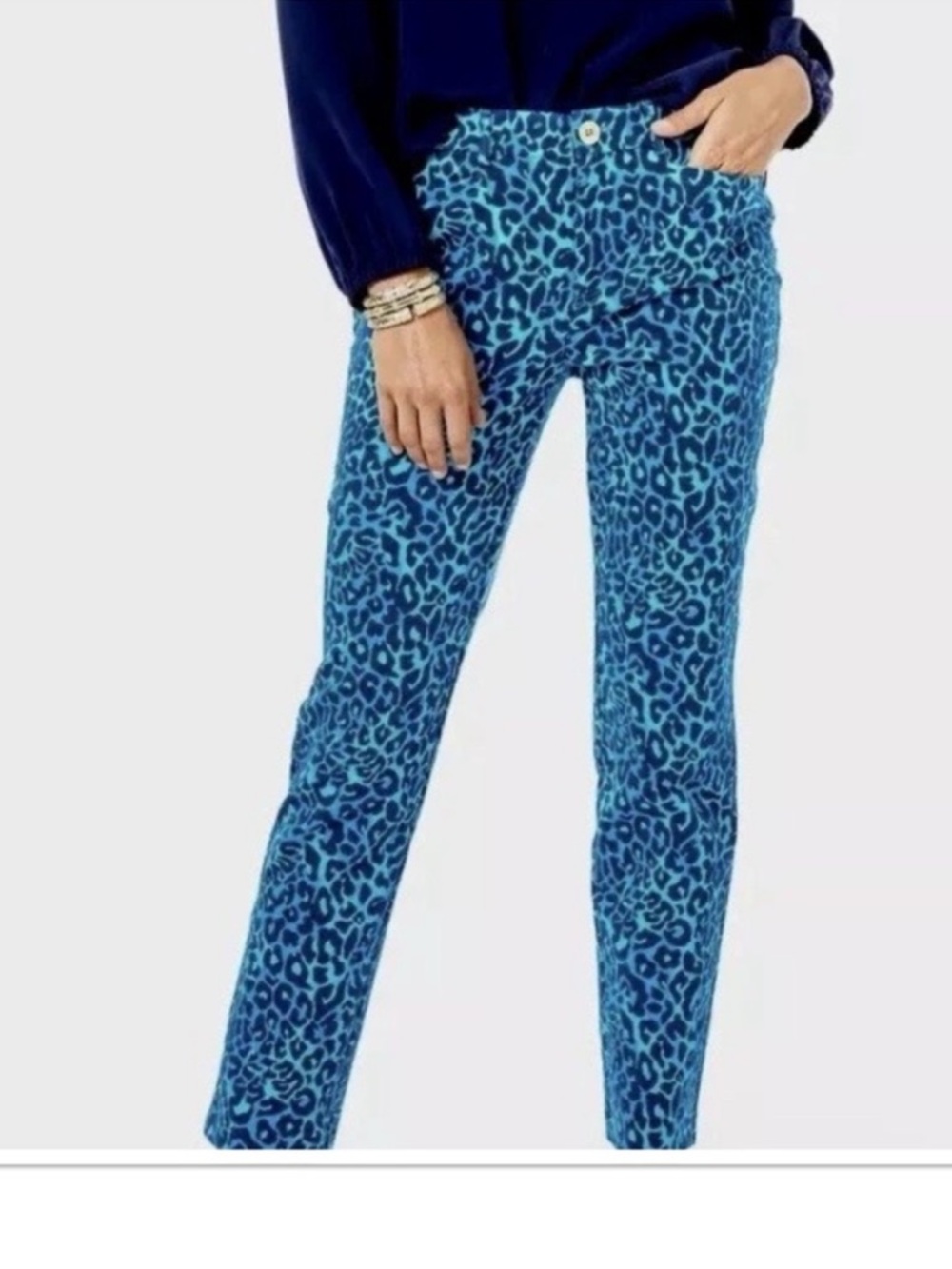 NWOT Lilly Pulitzer Kelly Stretch Pants Oyster Bay -Blue Leopard Print
Pants